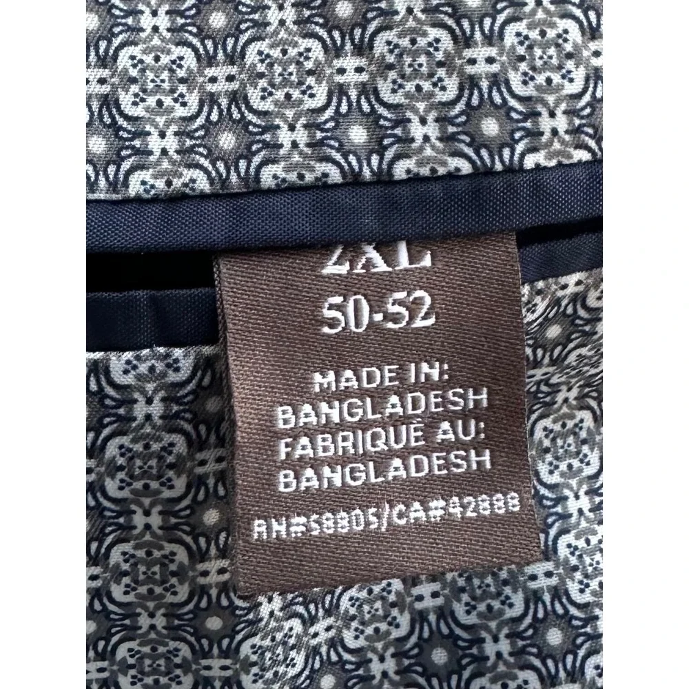 Oak Hill Mens Navy Blue Windowpane Blazer Sport Coat Jacket 2XL 50-52 Big & Tall
